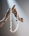 Ruffled Classic Pink Pearl Necklace