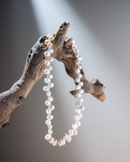 Ruffled Classic Pink Pearl Necklace