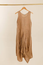 Sleeveless dress with pockets 1633 100% linen