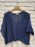 Cotton knit sweater 1916 100% LINEN
