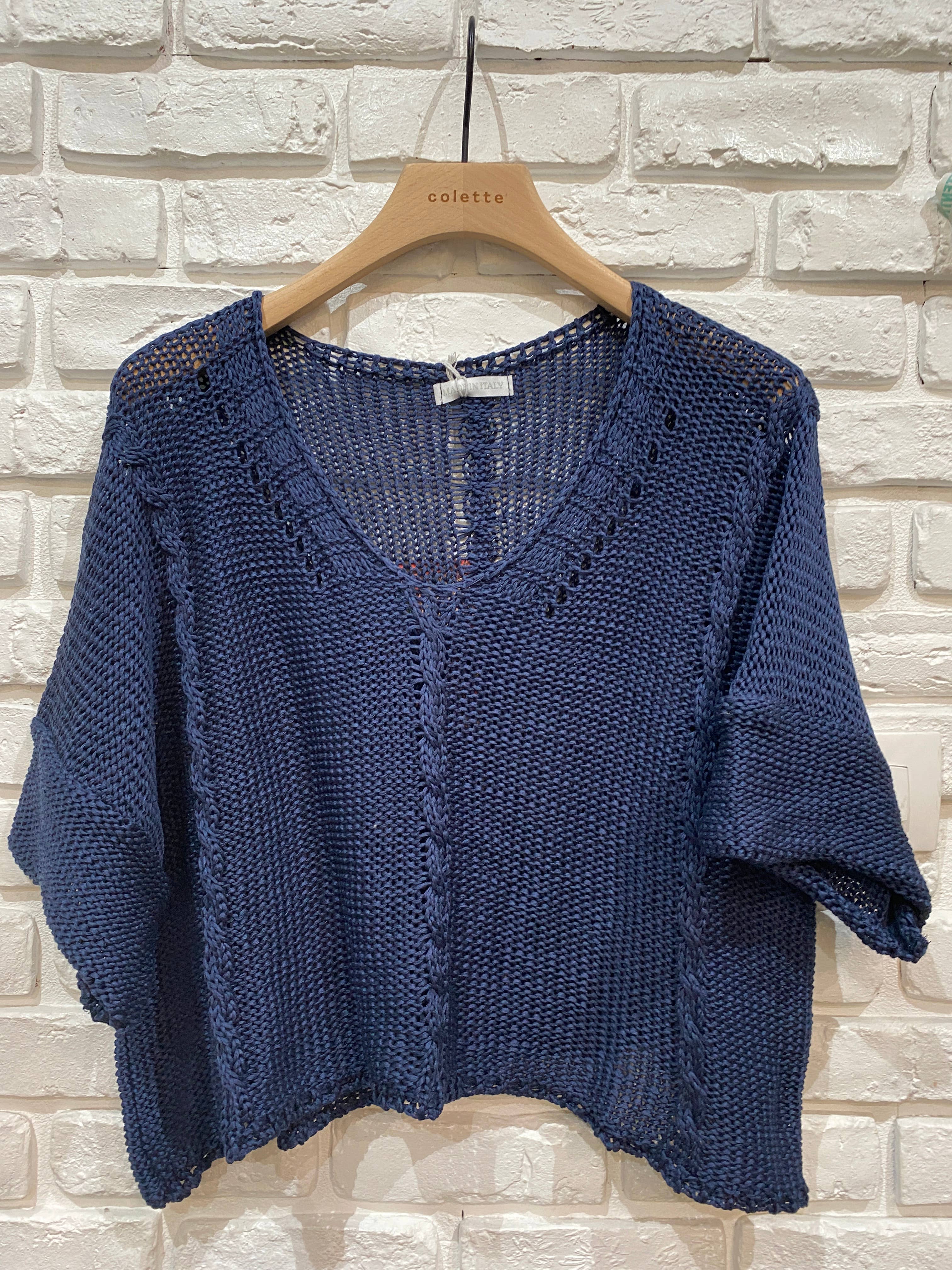 Cotton knit sweater 1916 100% LINEN