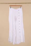 Straight buttoned trousers 9320 100% LINEN