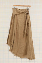 Linen skirt with drawstring 1013 100% linen: White