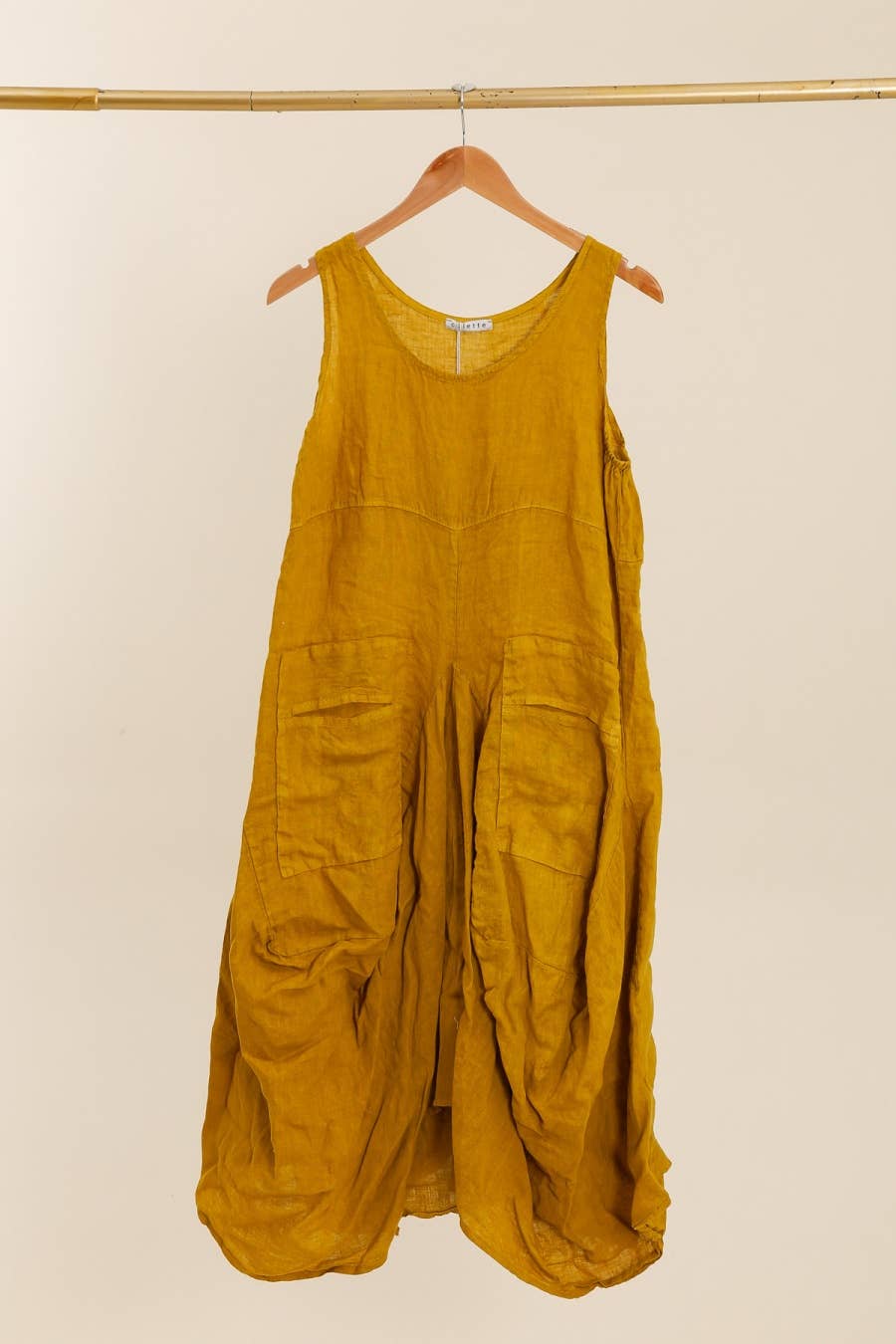 Sleeveless dress with pockets 1633 100% linen