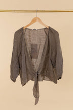 Linen wrap top 621286 100% linen: MOLE