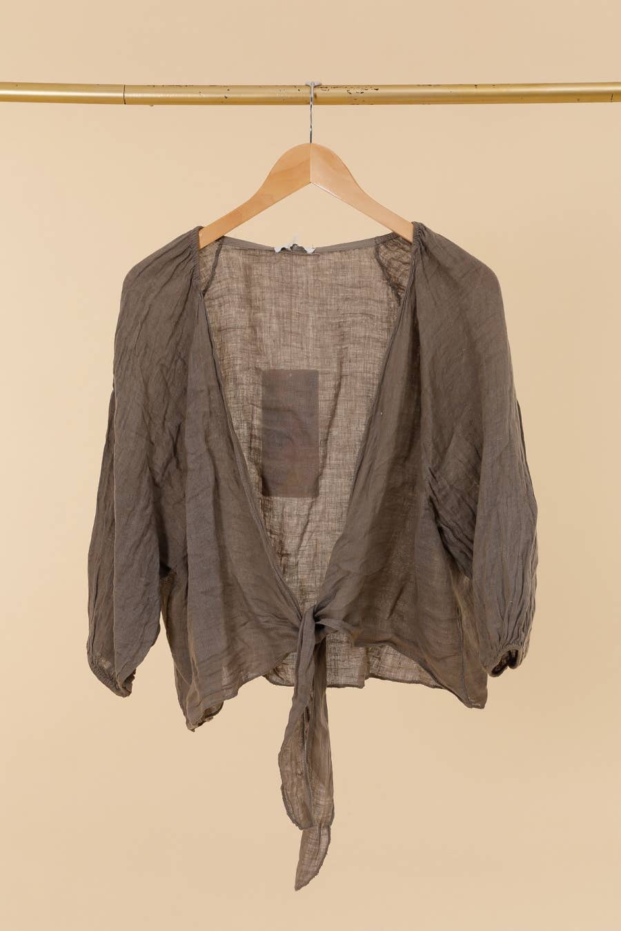 Linen wrap top 621286 100% linen: MOLE