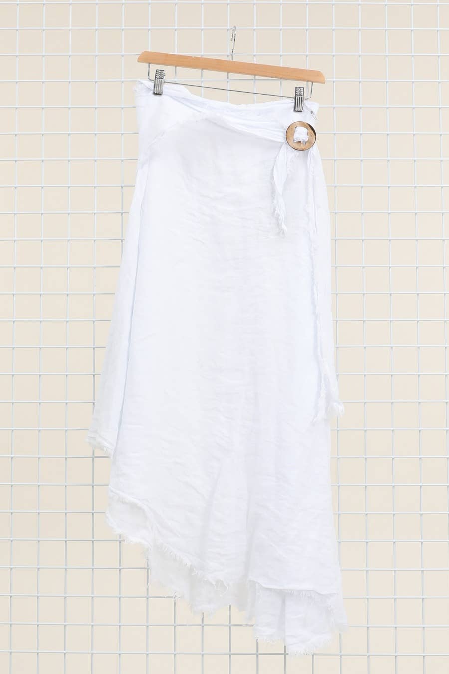 Linen skirt with drawstring 1013 100% linen: Bleu sky