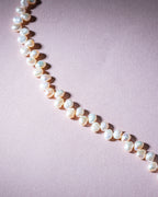 Ruffled Classic Pink Pearl Necklace