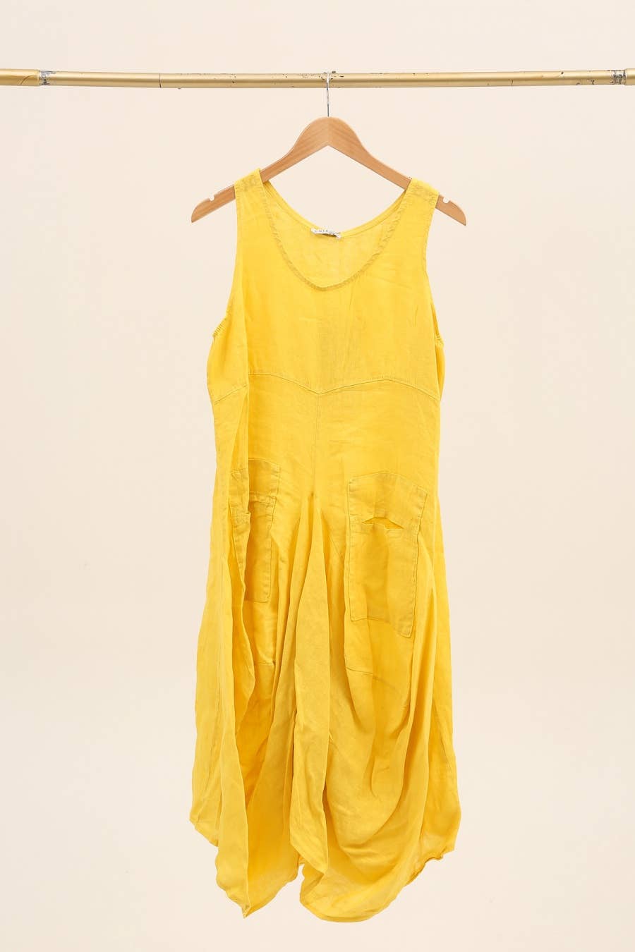 Sleeveless dress with pockets 1633 100% linen