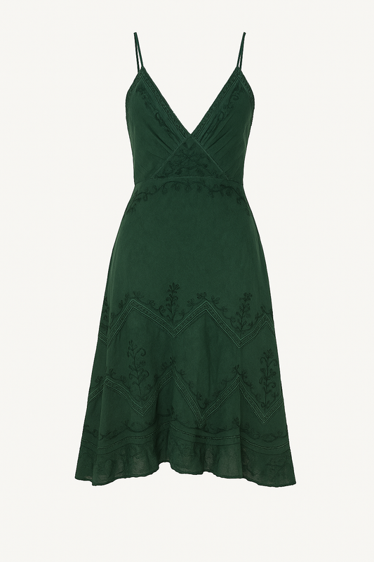 Emerald Green Boho Dress | Small & Medium