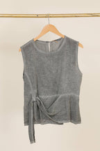 Linen Blend Sleeveless Blouse