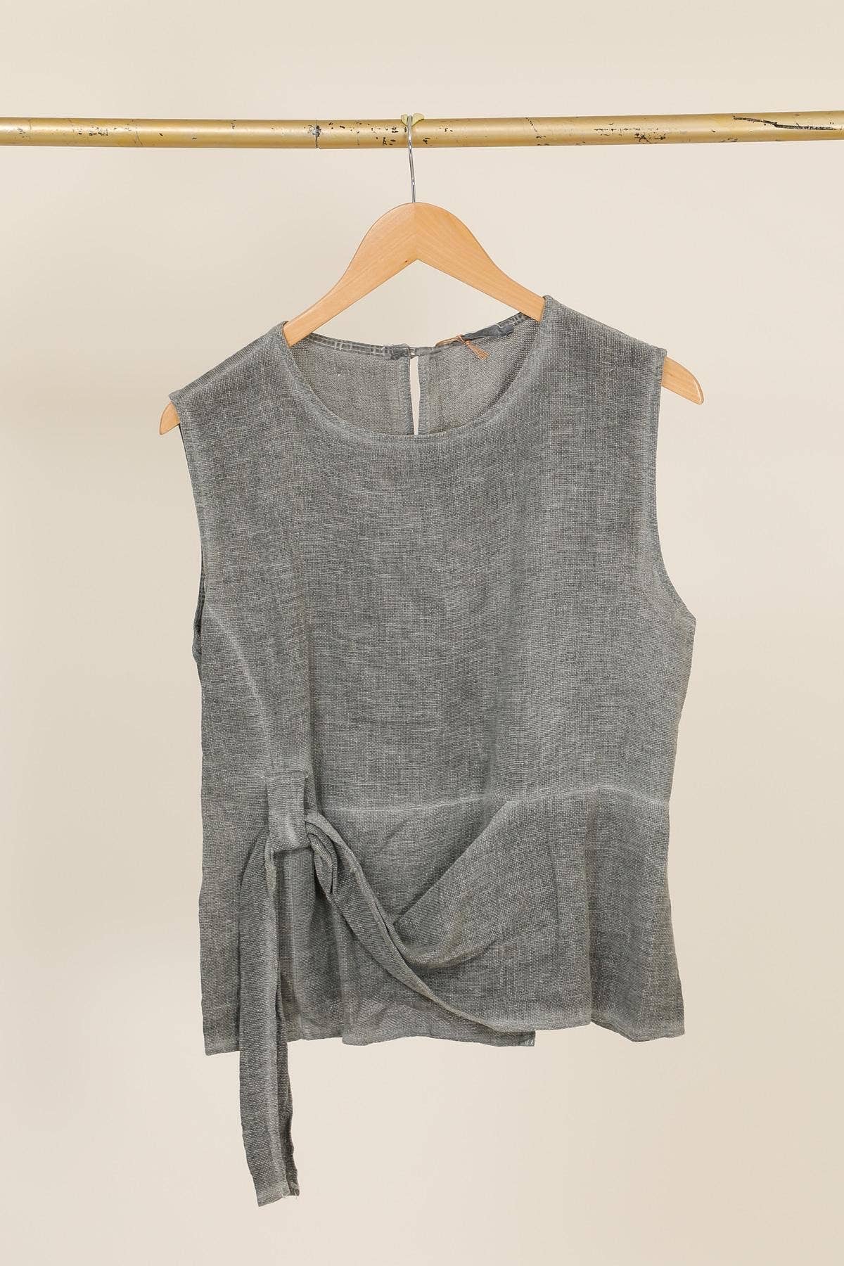 Linen Blend Sleeveless Blouse