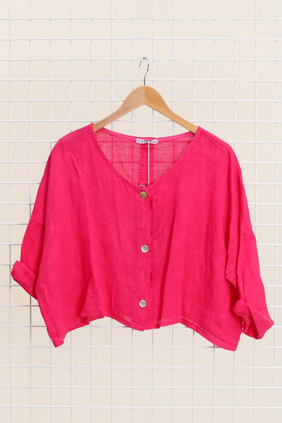 3/4 sleeve linen jacket 906 100% linen