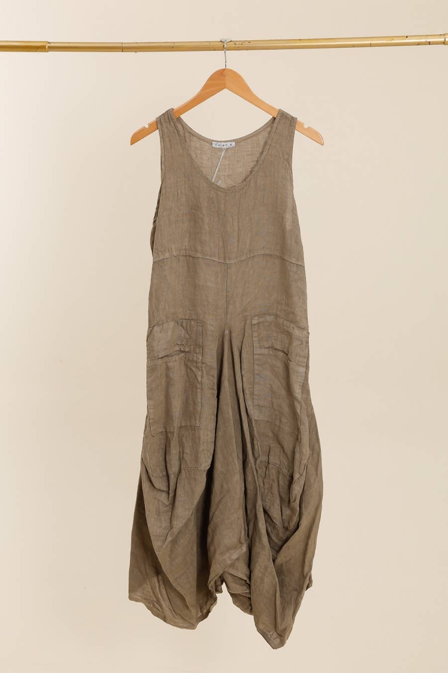 Sleeveless dress with pockets 1633 100% linen