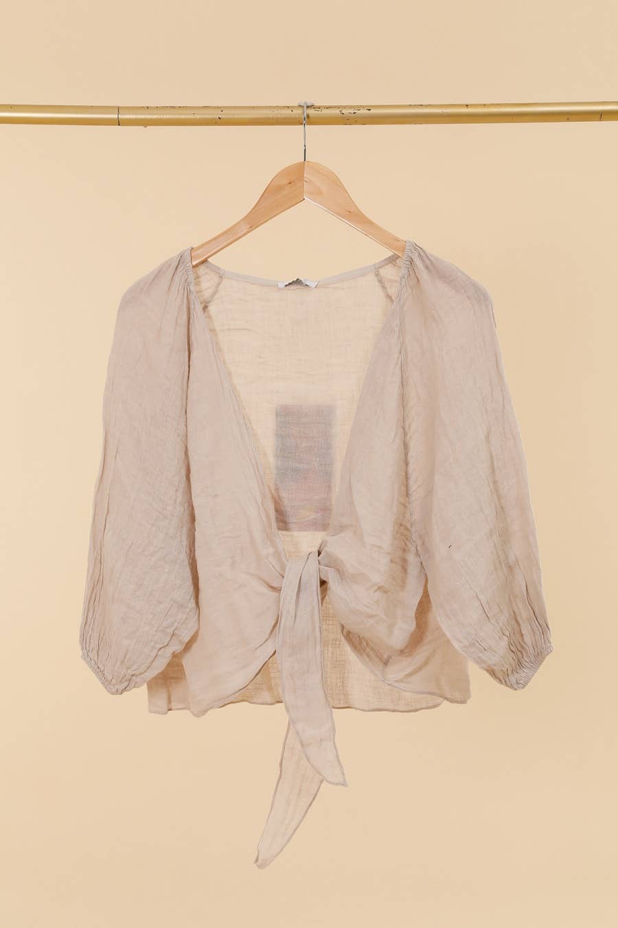 Linen wrap top 621286 100% linen: White