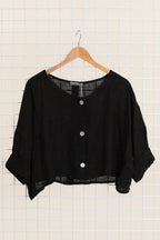 3/4 sleeve linen jacket 906 100% linen