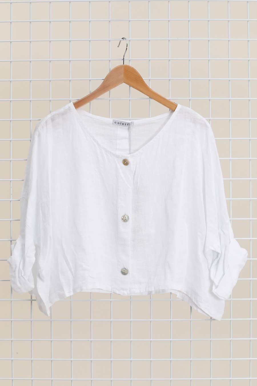 3/4 sleeve linen jacket 906 100% linen