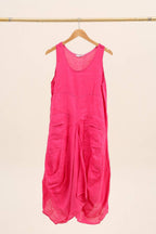 Sleeveless dress with pockets 1633 100% linen