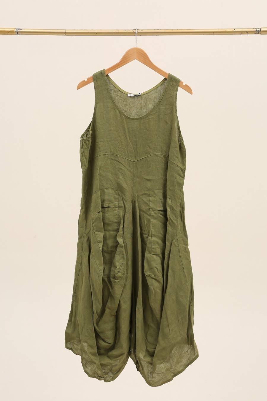 Sleeveless dress with pockets 1633 100% linen