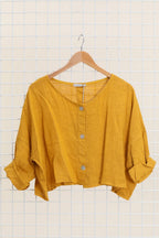 3/4 sleeve linen jacket 906 100% linen