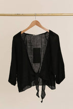 Linen wrap top 621286 100% linen: MOLE