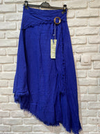 Linen skirt with drawstring 1013 100% linen: White
