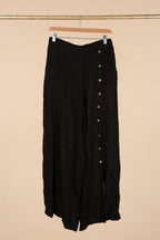 Straight buttoned trousers 9320 100% LINEN