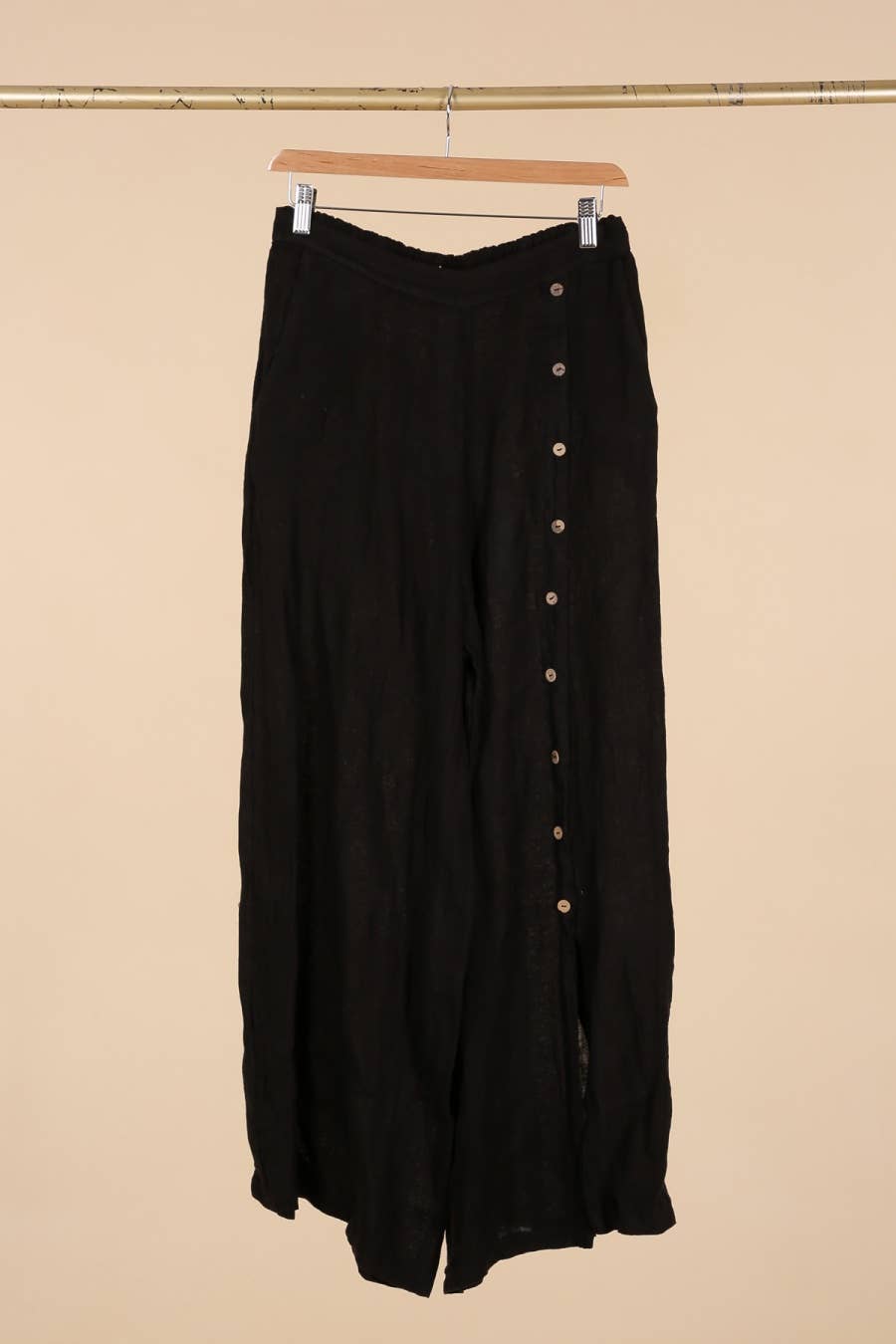 Straight buttoned trousers 9320 100% LINEN