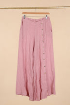 Straight buttoned trousers 9320 100% LINEN