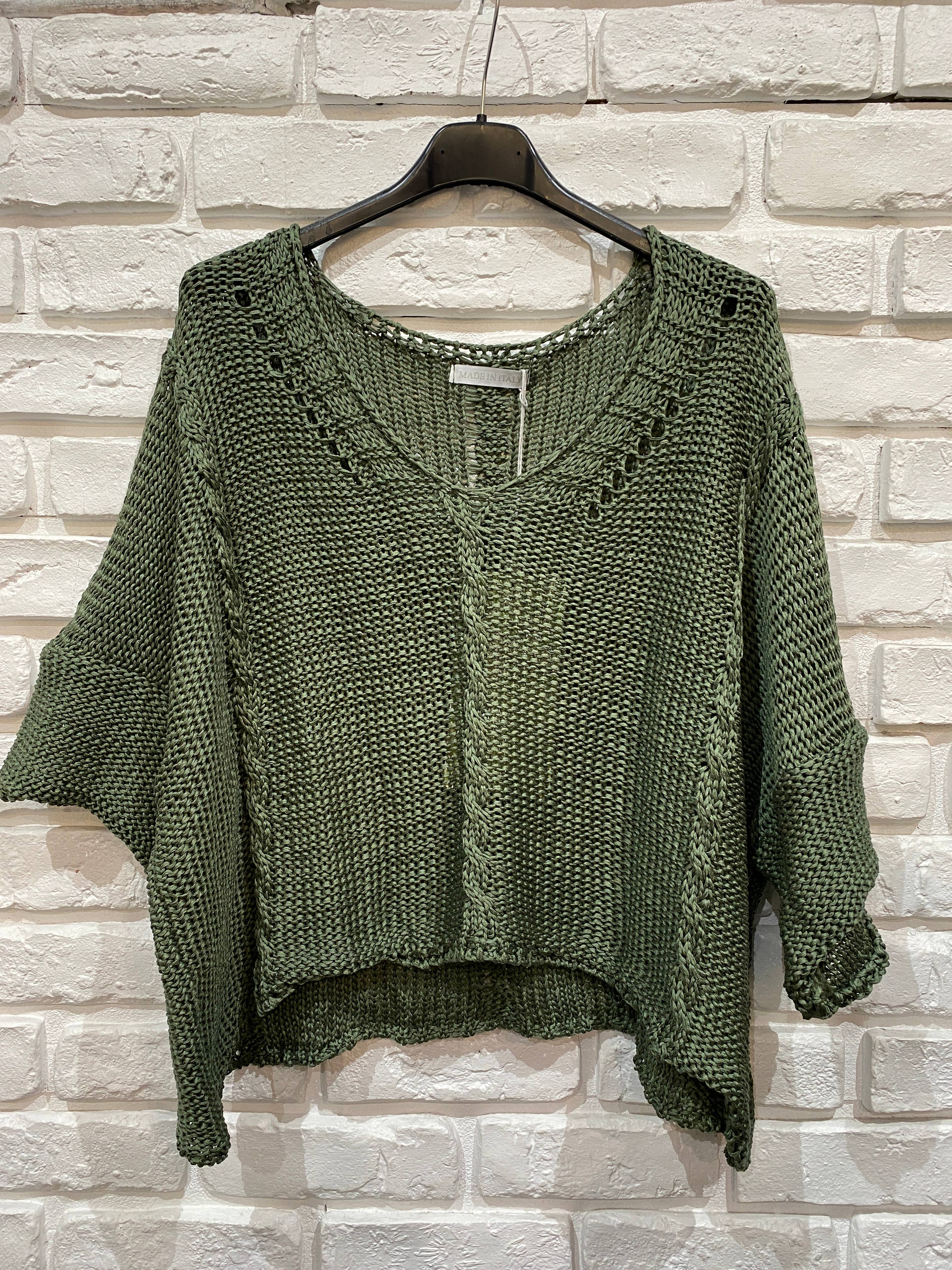 Cotton knit sweater 1916 100% LINEN