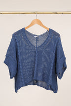Cotton knit sweater 1916 100% LINEN