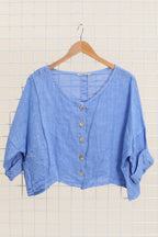 3/4 sleeve linen jacket 906 100% linen