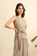 Linen Blend Sleeveless Blouse