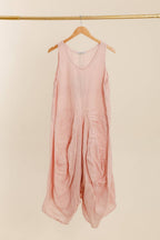Sleeveless dress with pockets 1633 100% linen