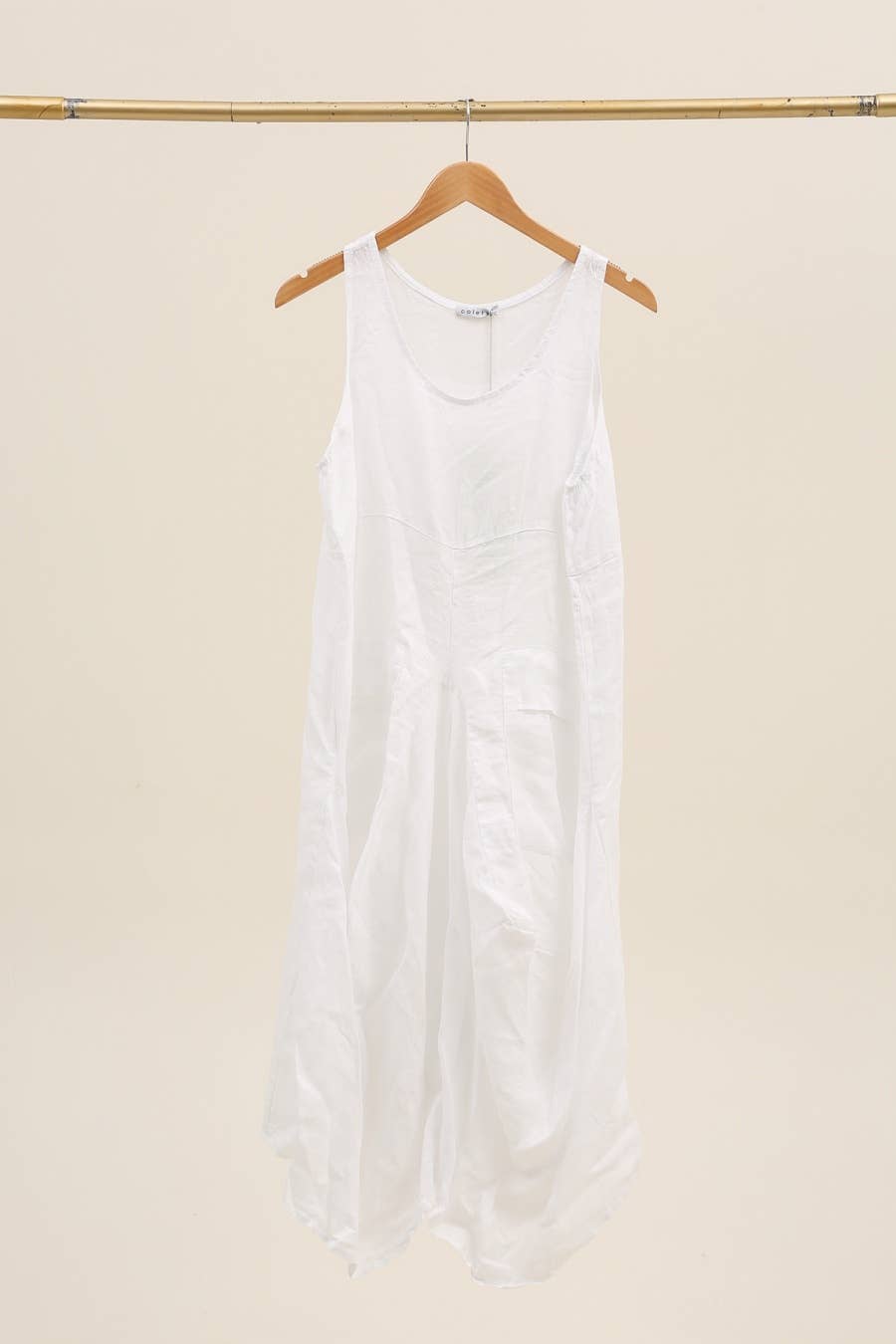 Sleeveless dress with pockets 1633 100% linen