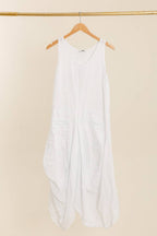 Sleeveless dress with pockets 1633 100% linen