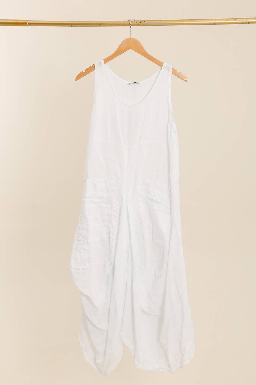Sleeveless dress with pockets 1633 100% linen