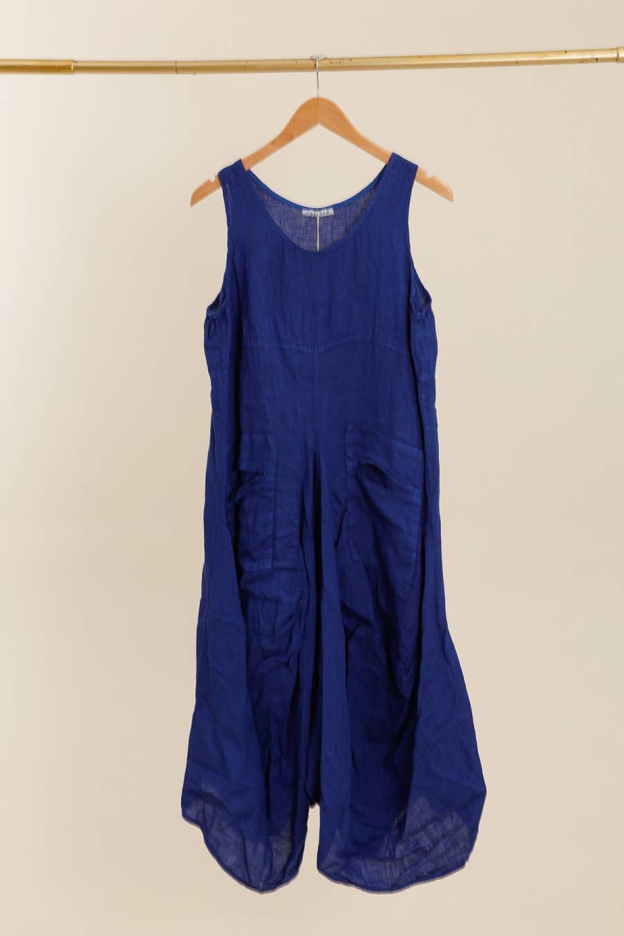 Sleeveless dress with pockets 1633 100% linen