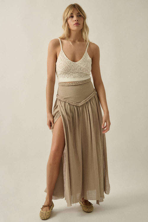 Crochet Open-Knit Tie-Back Cropped Tank Top