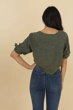 Linen wrap top 621286 100% linen: MOLE