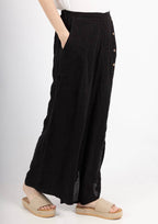 Straight buttoned trousers 9320 100% LINEN