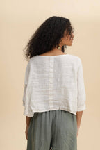 3/4 sleeve linen jacket 906 100% linen