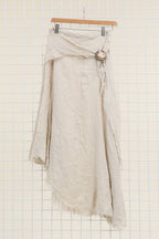 Linen skirt with drawstring 1013 100% linen: Bleu sky