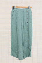 Straight buttoned trousers 9320 100% LINEN