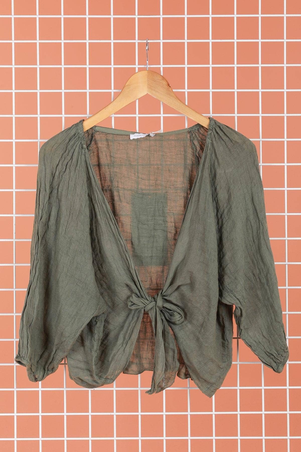 Linen wrap top 621286 100% linen: MOLE