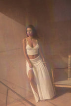 Crochet Open-Knit Tie-Back Cropped Tank Top
