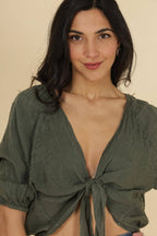 Linen wrap top 621286 100% linen: MOLE