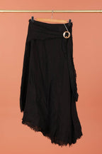 Linen skirt with drawstring 1013 100% linen: White