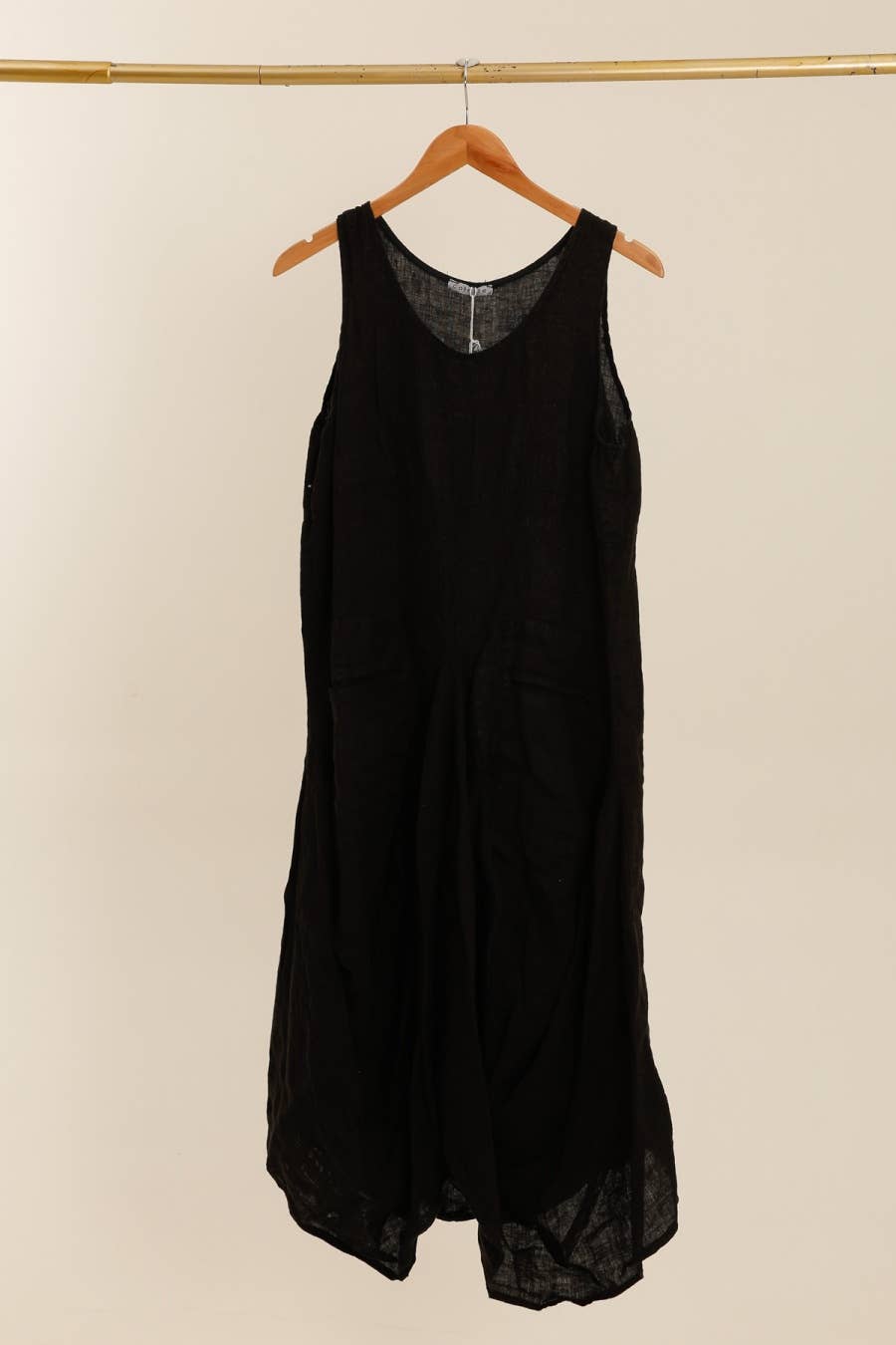 Sleeveless dress with pockets 1633 100% linen
