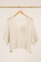Cotton knit sweater 1916 100% LINEN